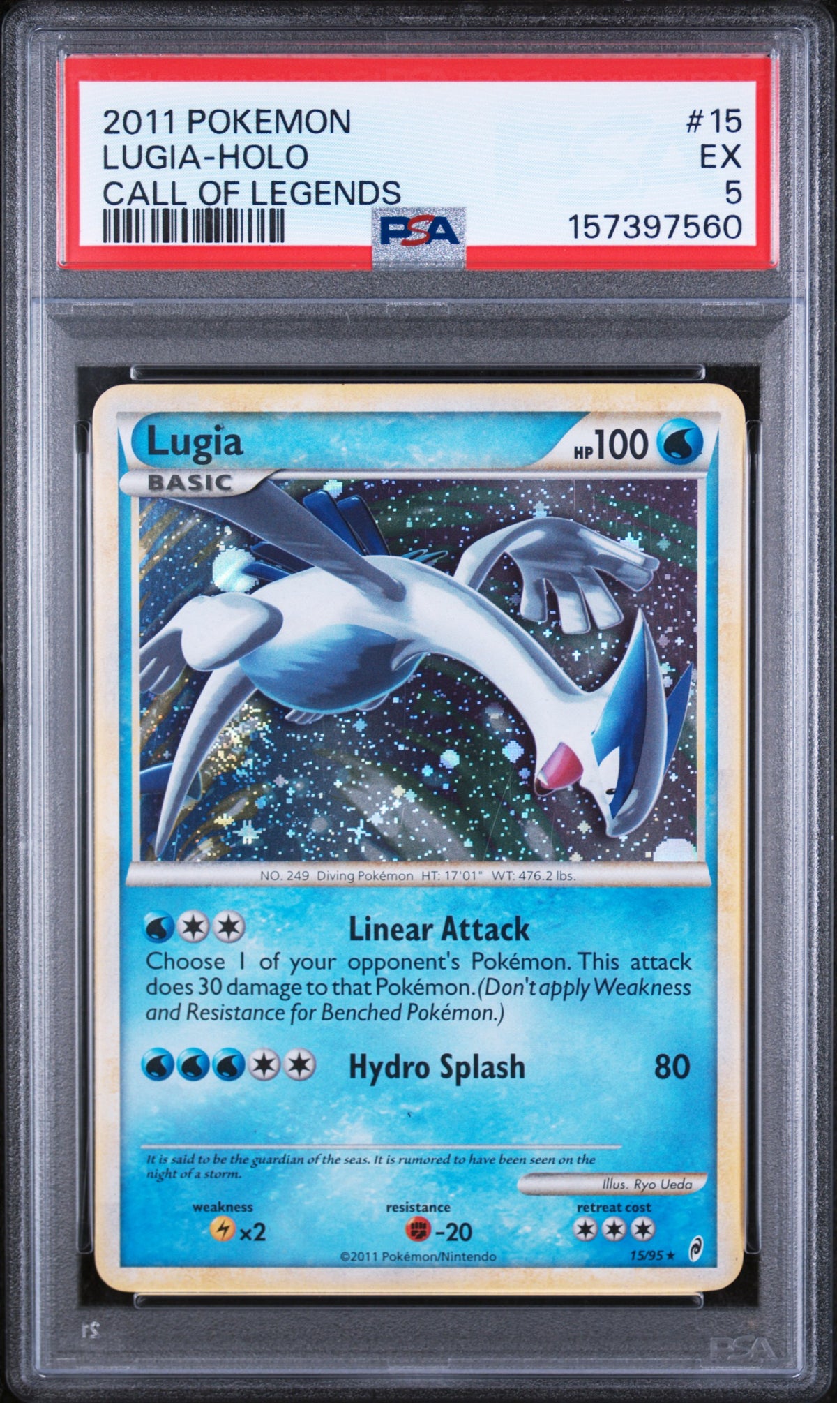 2011 Pokemon Lugia #15 Holo Call Of Legends Psa 5