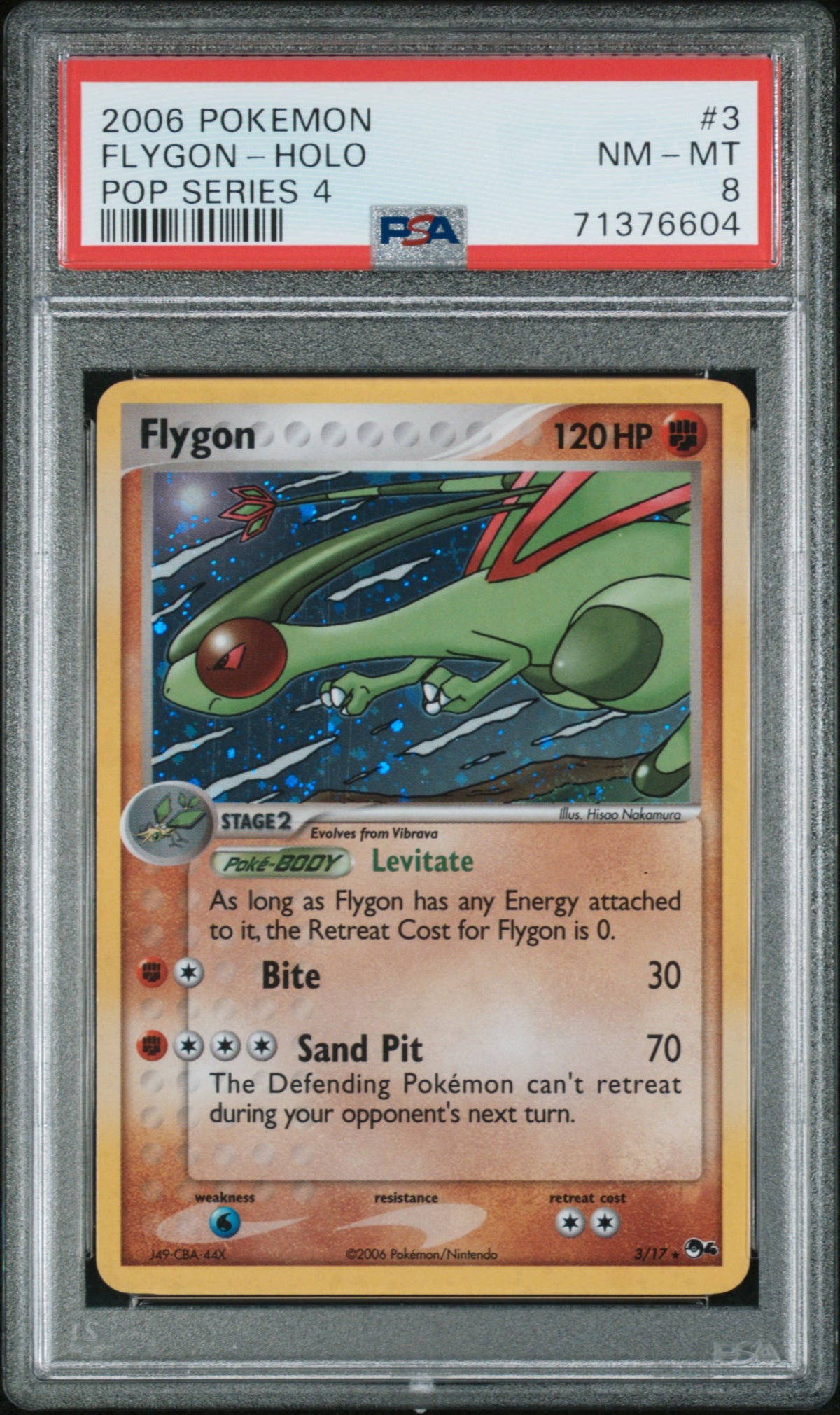 2006 Pokemon Flygon #3 Holo Pop Series 4 Psa 8