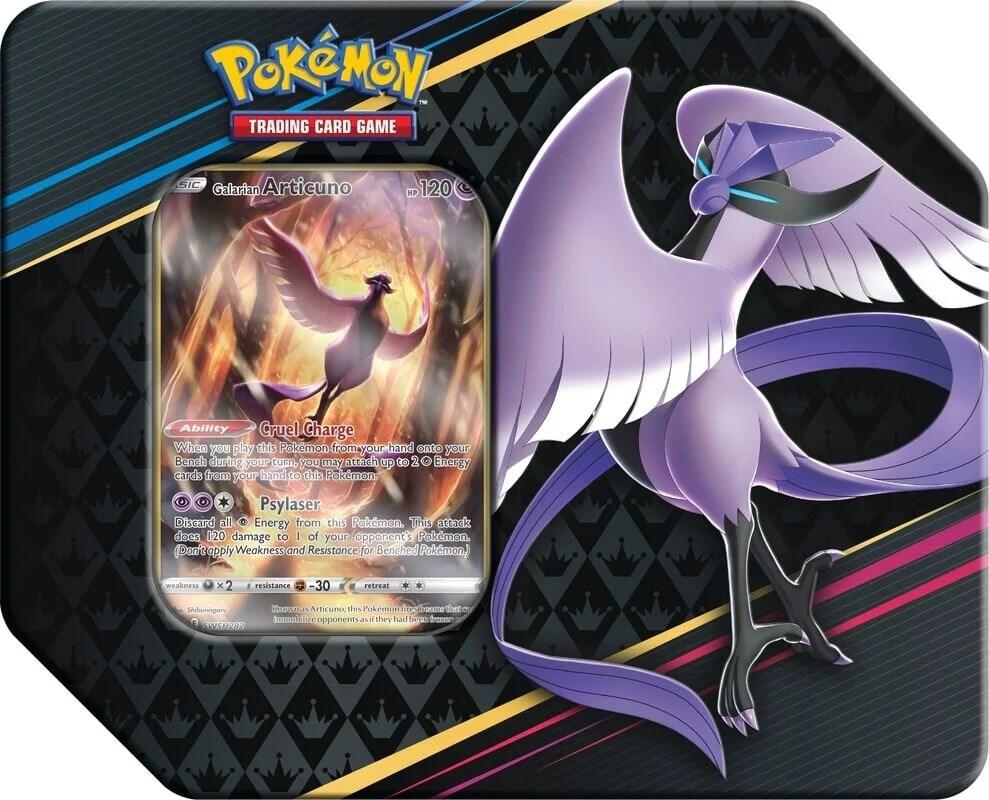 Pokemon Crown Zenith Galarian Articuno Tin (5 Pack)