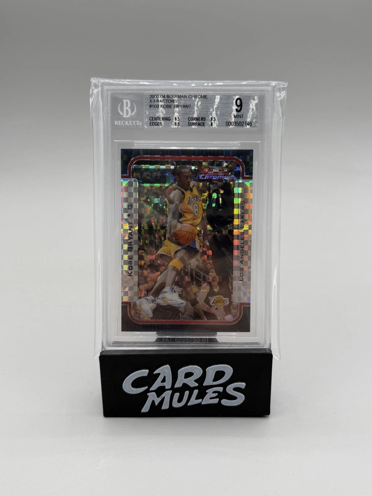 2003-04 Topps Bowman Chrome Kobe Bryant #100 X-Fractor /150 BGS Beckett 9