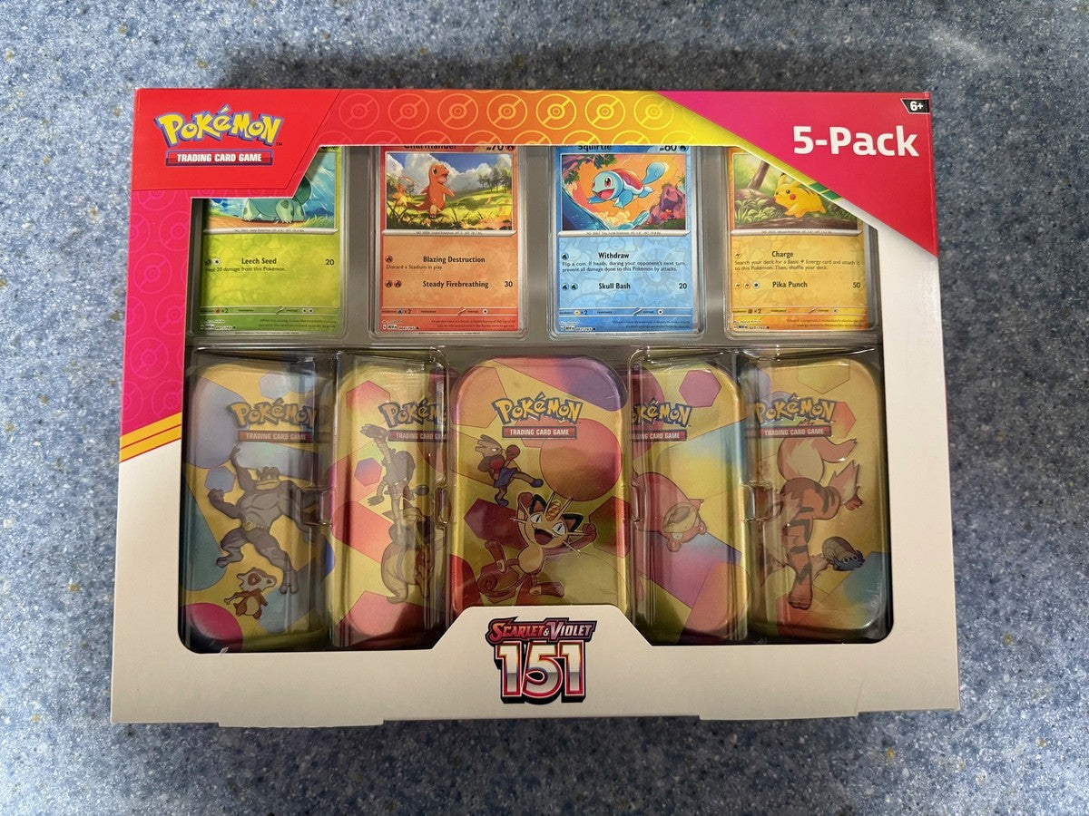 Pokemon 151 5 Pack Tin Box