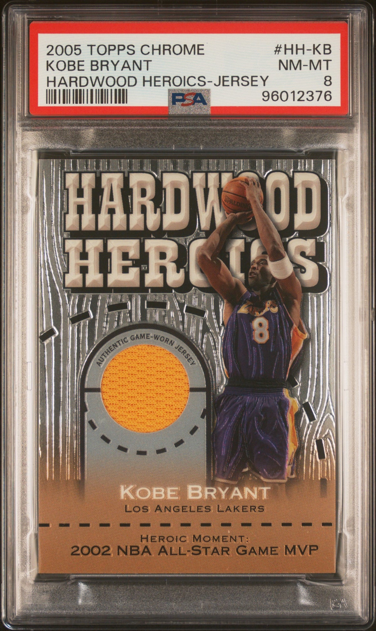 2005 Topps Chrome Kobe Bryant #HH-KB Hardwood Heroics Jersey /400 Psa 8