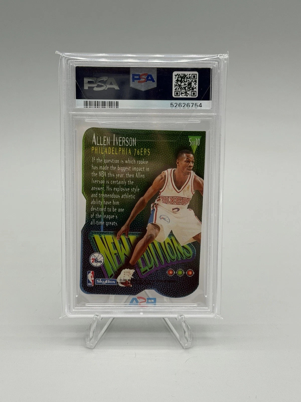 1996 Skybox Premium Allen Iverson #5 New Editions Rookie Psa 9