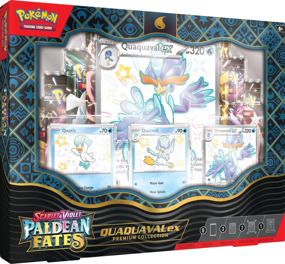 Pokemon Paldean Fates Quaquaval Ex Premium Collection Box