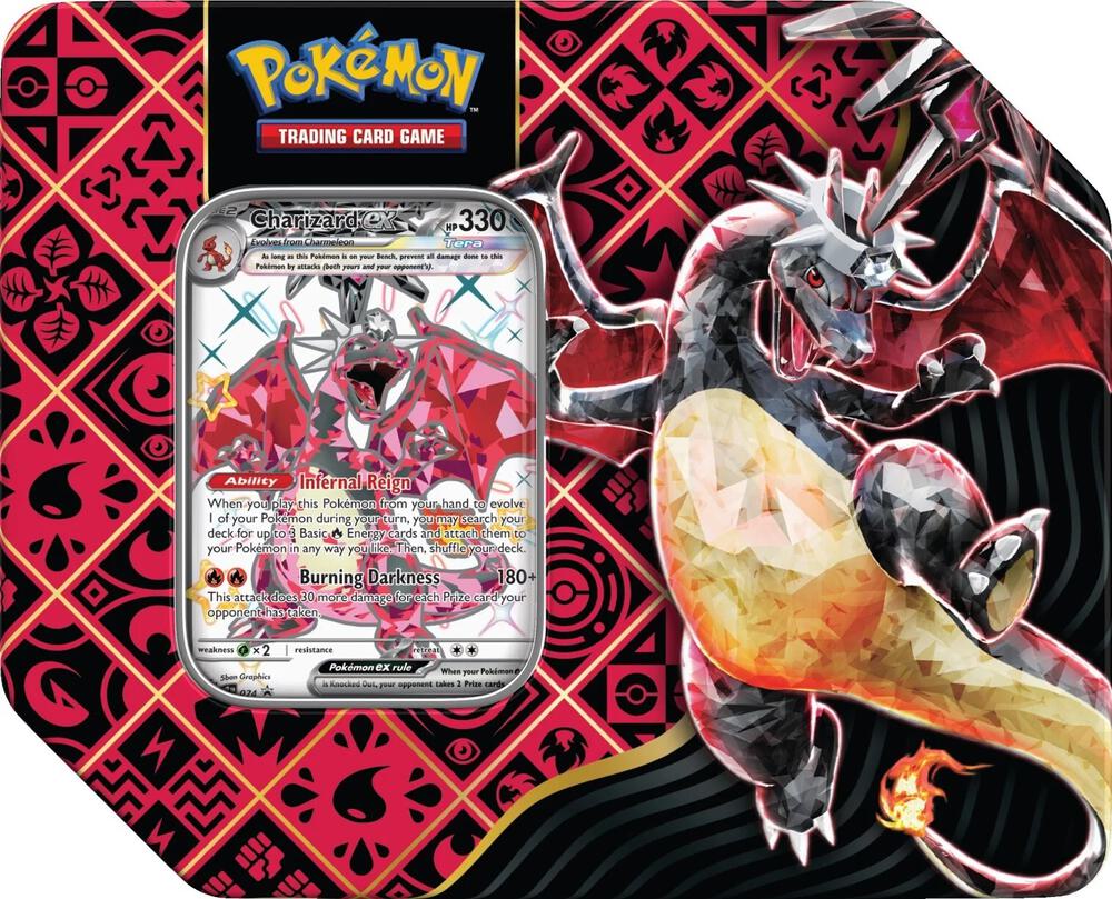 Pokemon Paldean Fates Charizard Ex Tin (5 Pack)